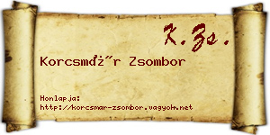 Korcsmár Zsombor névjegykártya