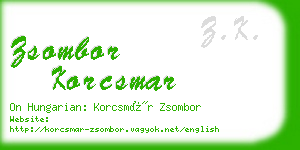 zsombor korcsmar business card